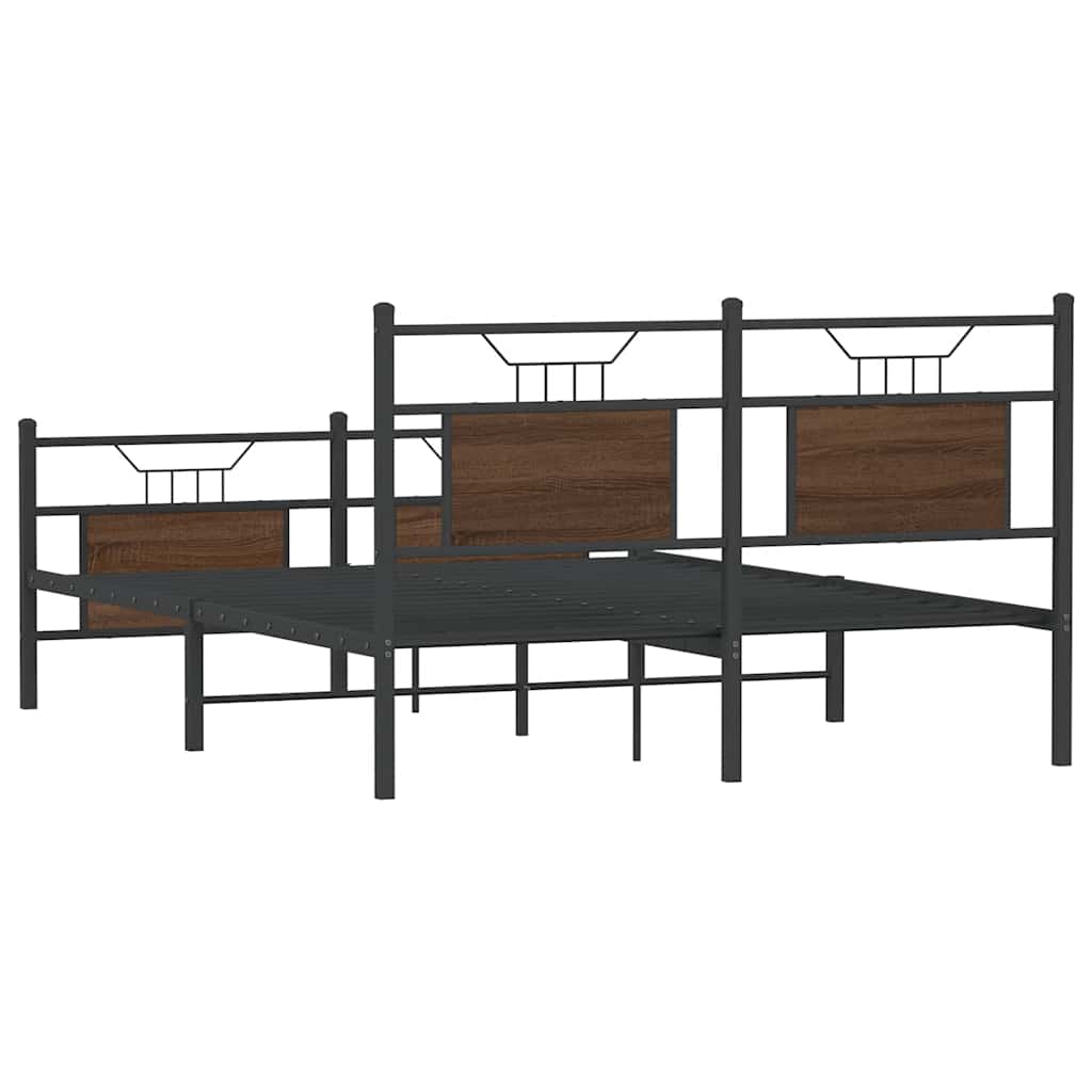 Sengeramme uten madrass brun eik 140x200 cm konstruert tre