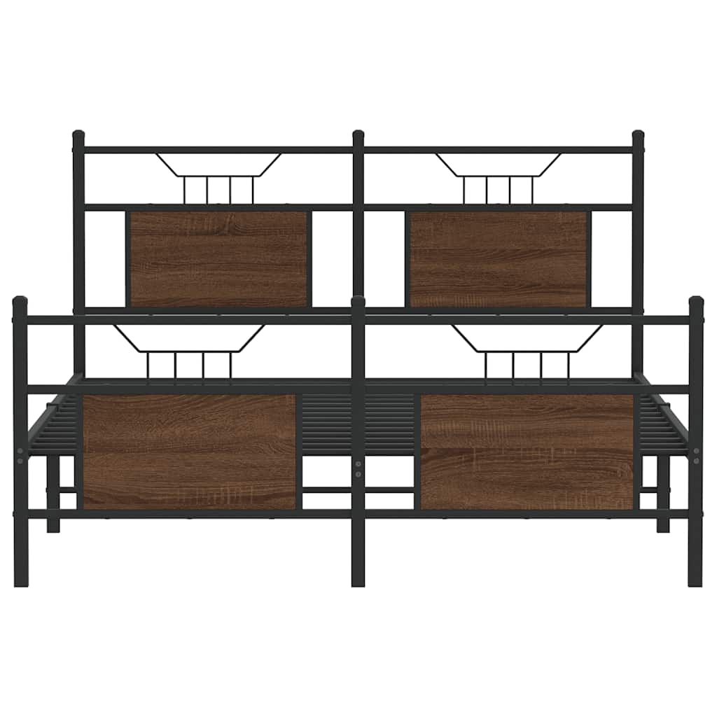 Sengeramme uten madrass brun eik 150x200 cm konstruert tre