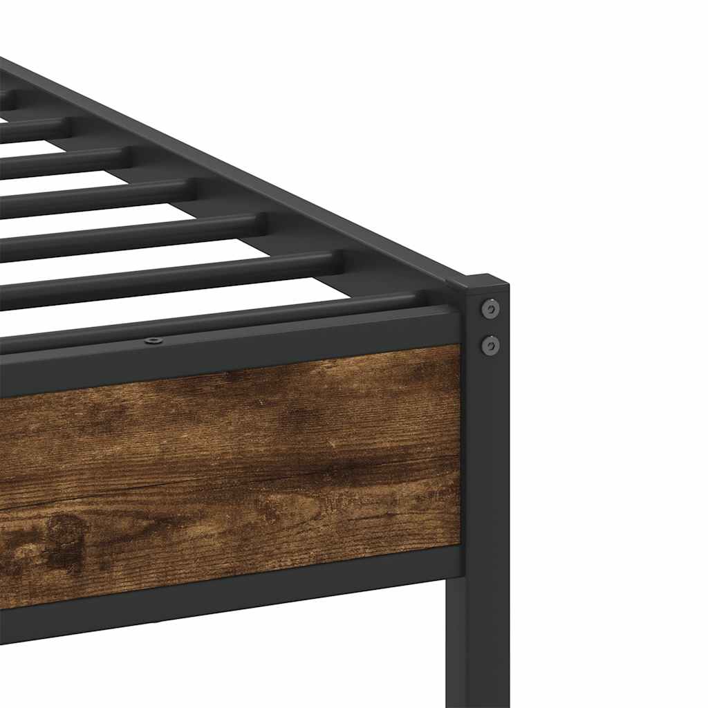 Sengeramme uten madrass røkt eik 75x190 cm konstruert tre