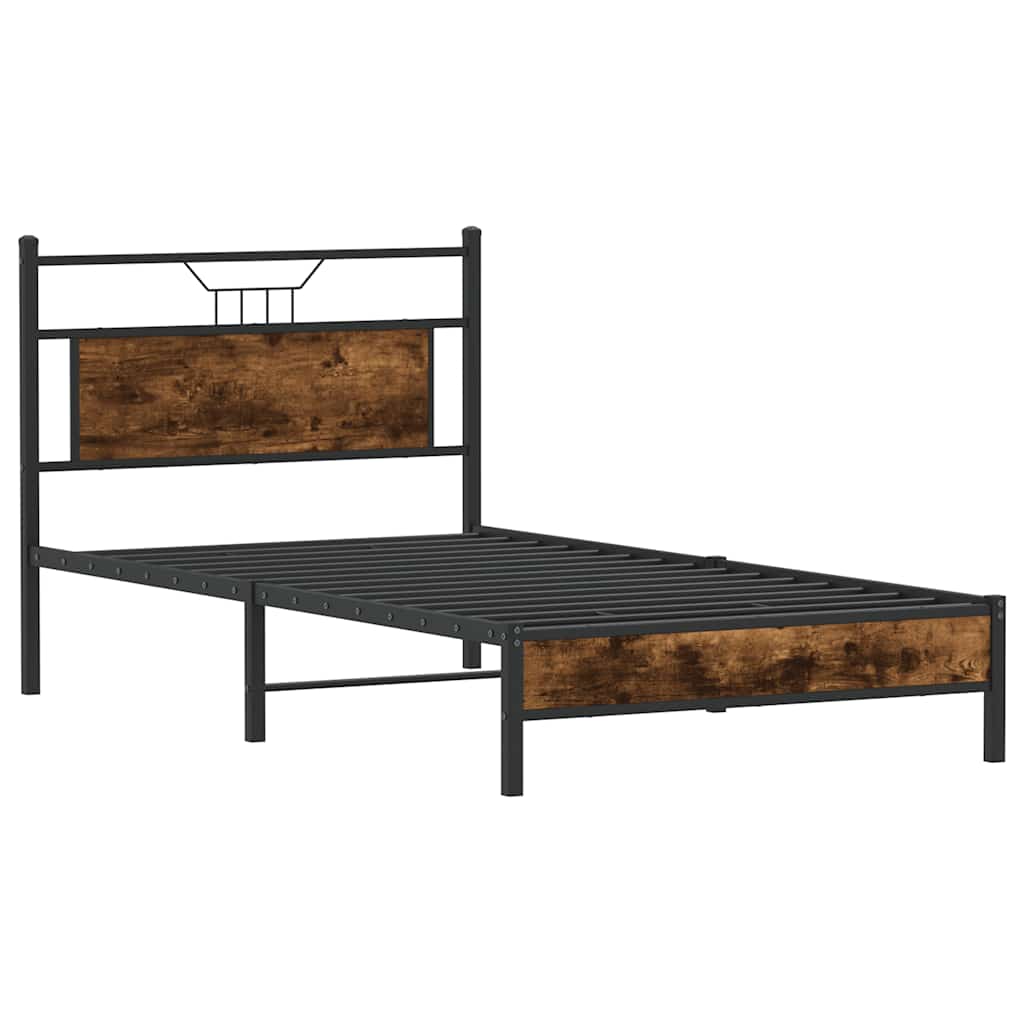 Sengeramme uten madrass røkt eik 100x200 cm konstruert tre