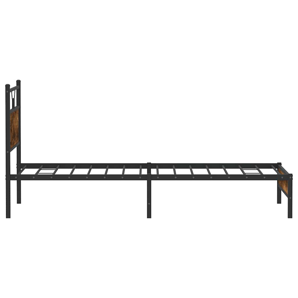 Sengeramme uten madrass røkt eik 107x203 cm konstruert tre