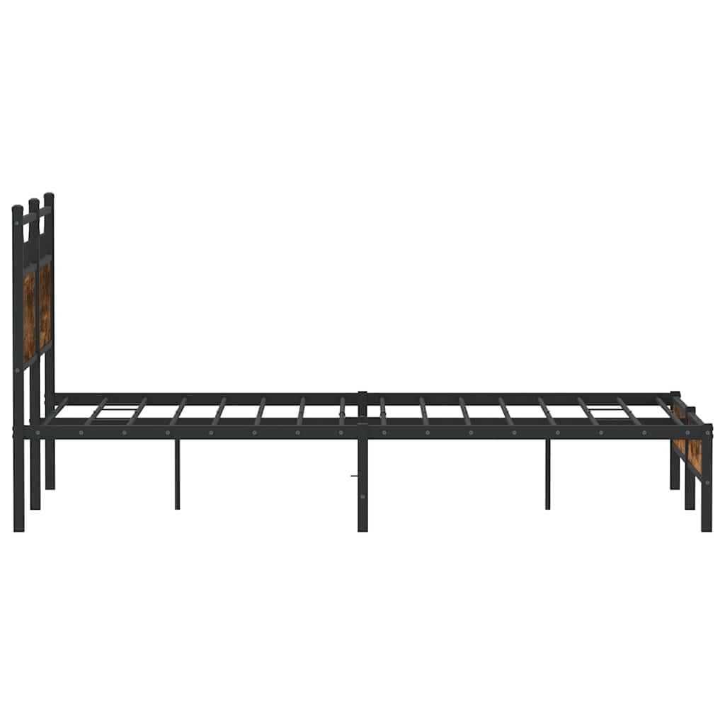 Sengeramme uten madrass røkt eik 120x190 cm konstruert tre