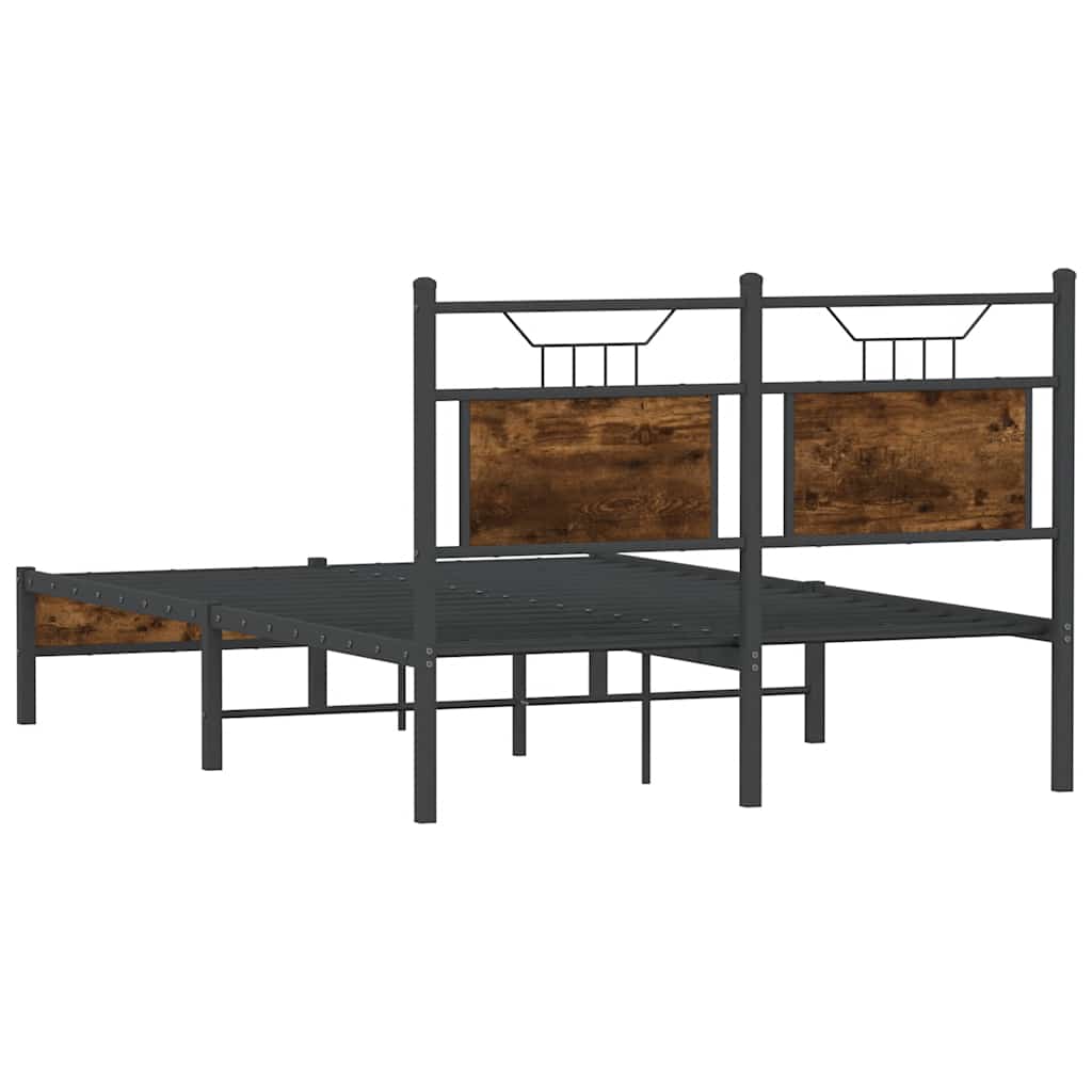 Sengeramme uten madrass røkt eik 120x190 cm konstruert tre