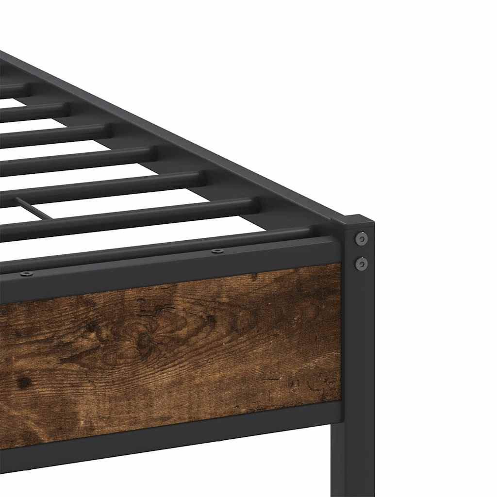 Sengeramme uten madrass røkt eik 120x190 cm konstruert tre