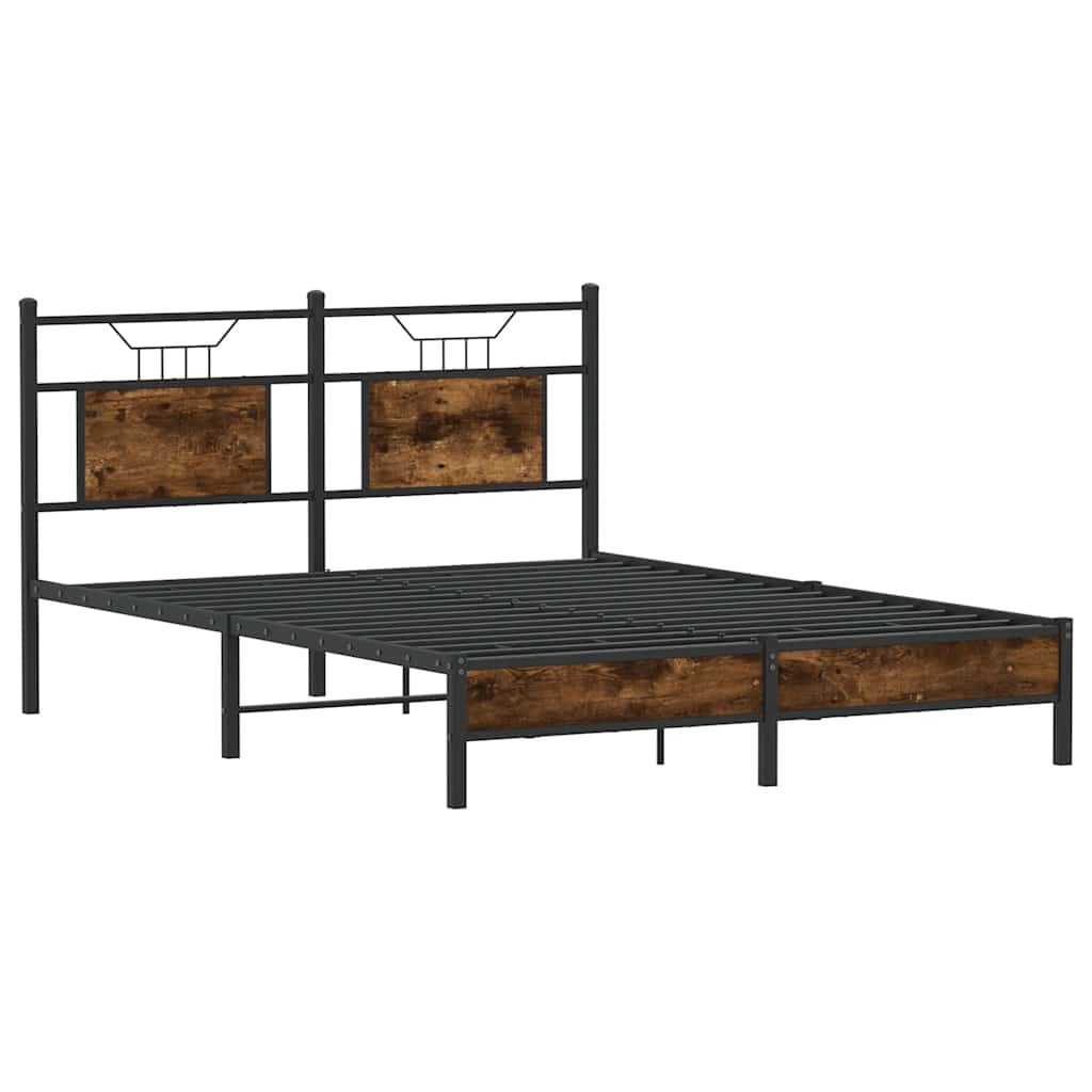 Sengeramme uten madrass røkt eik 137x190 cm konstruert tre