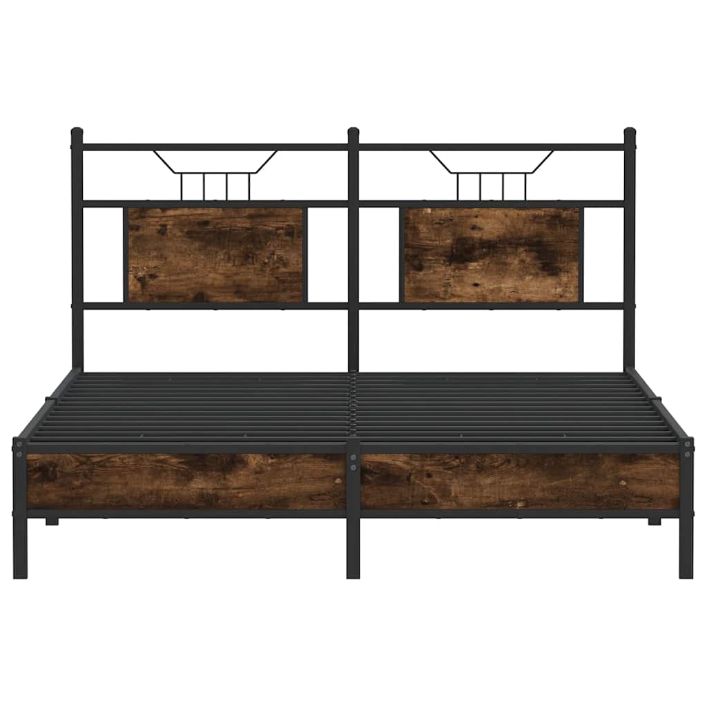 Sengeramme uten madrass røkt eik 137x190 cm konstruert tre
