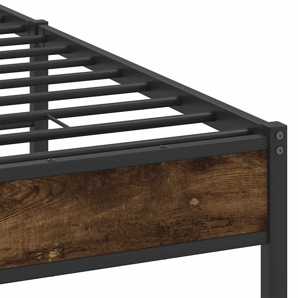 Sengeramme uten madrass røkt eik 140x190 cm konstruert tre