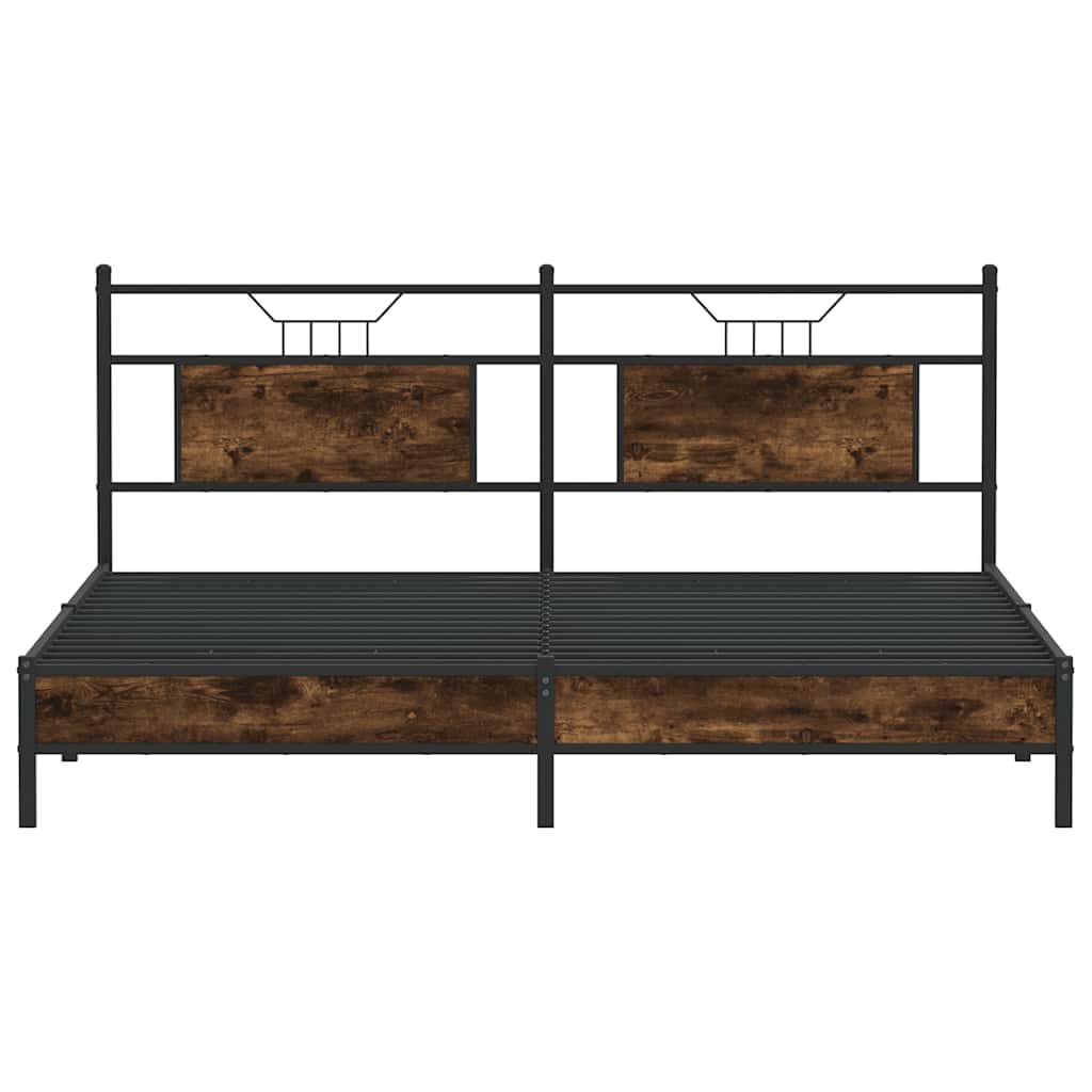 Sengeramme uten madrass røkt eik 160x200 cm konstruert tre