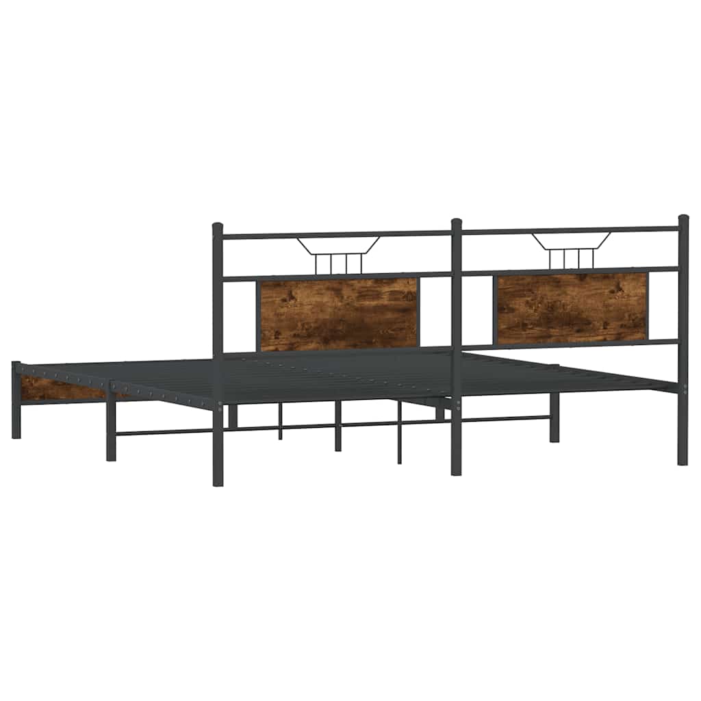 Sengeramme uten madrass røkt eik 160x200 cm konstruert tre