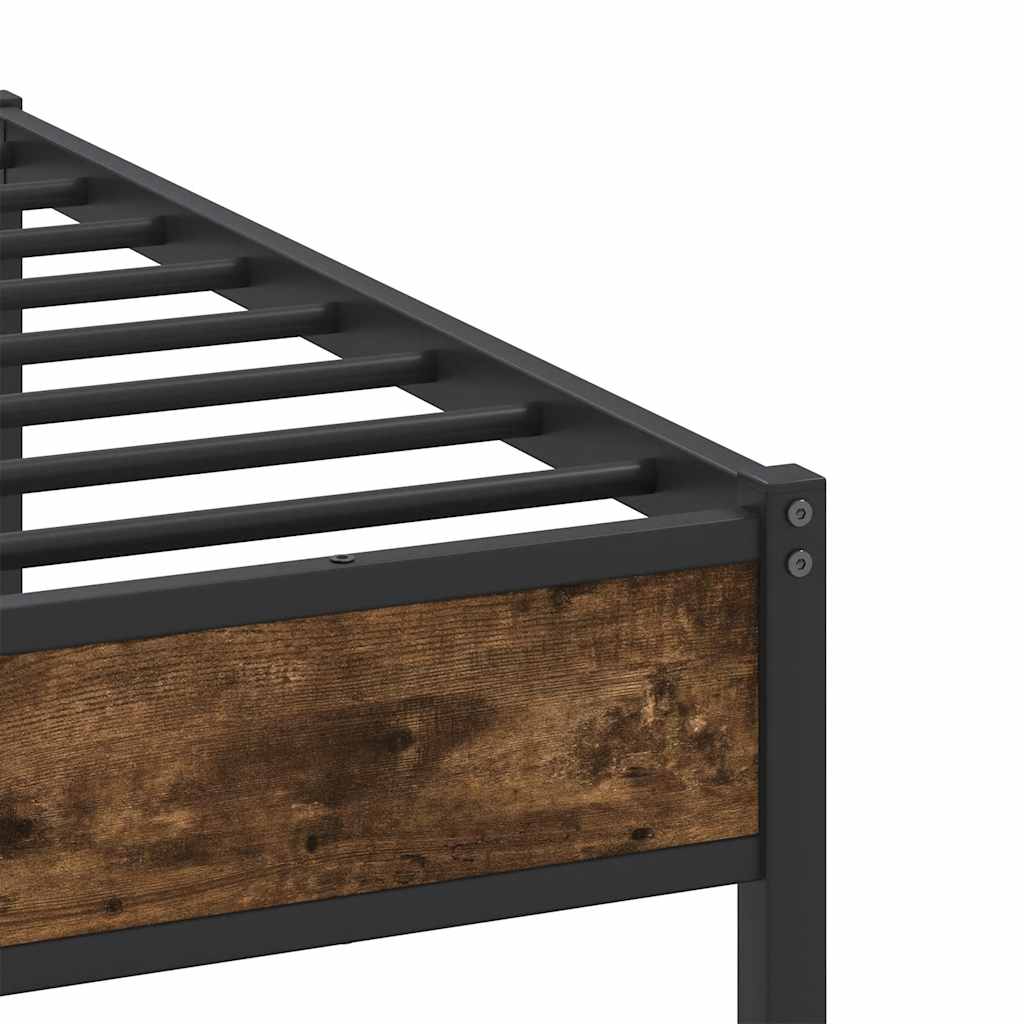 Sengeramme uten madrass røkt eik 160x200 cm konstruert tre