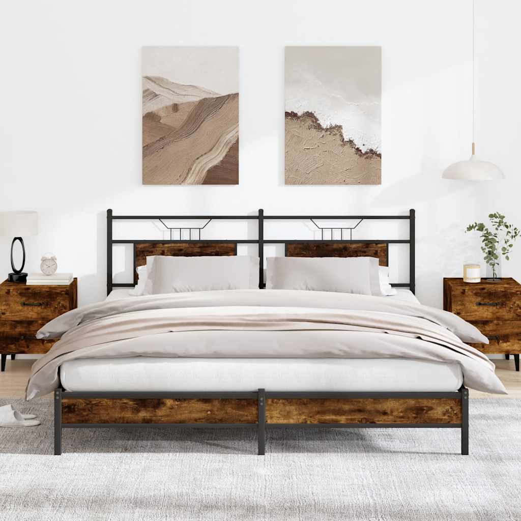 Sengeramme uten madrass røkt eik 160x200 cm konstruert tre