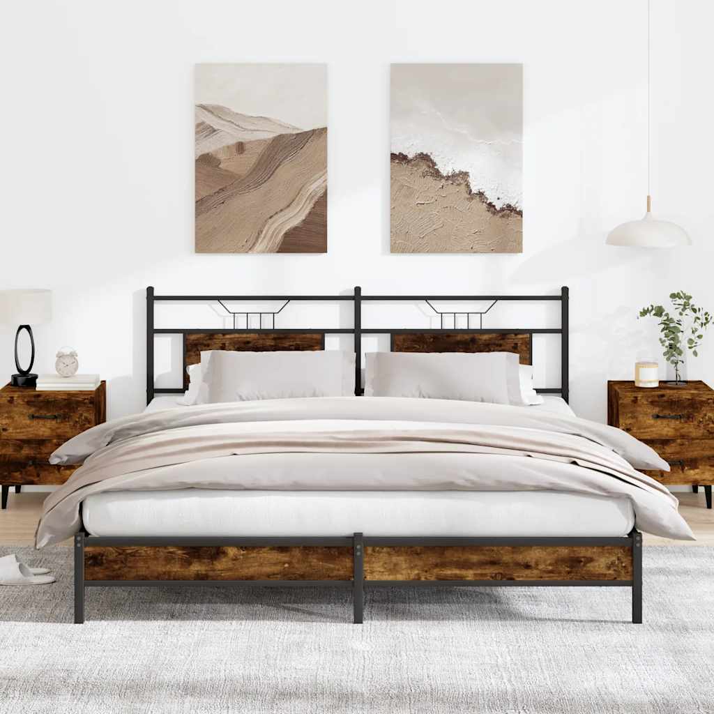 Sengeramme uten madrass røkt eik 183x213 cm konstruert tre