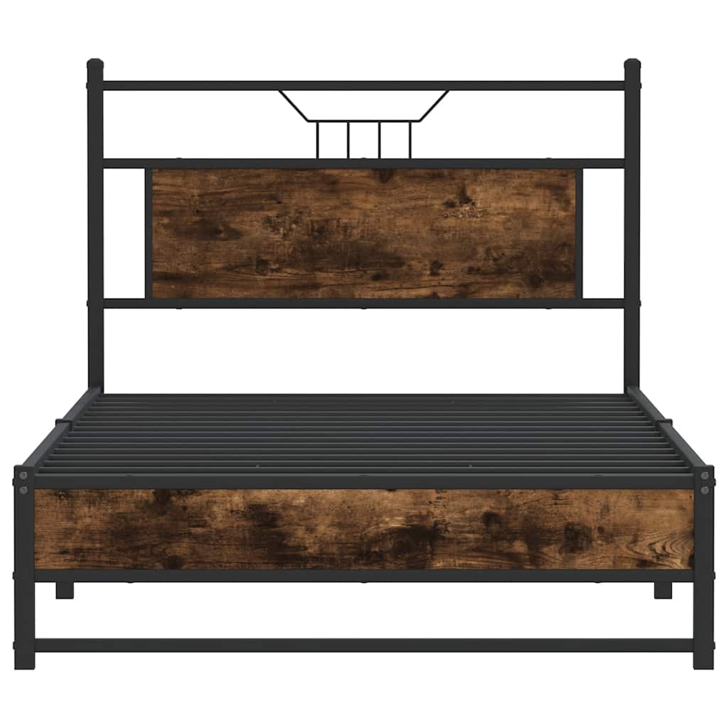 Sengeramme uten madrass røkt eik 100x190 cm konstruert tre