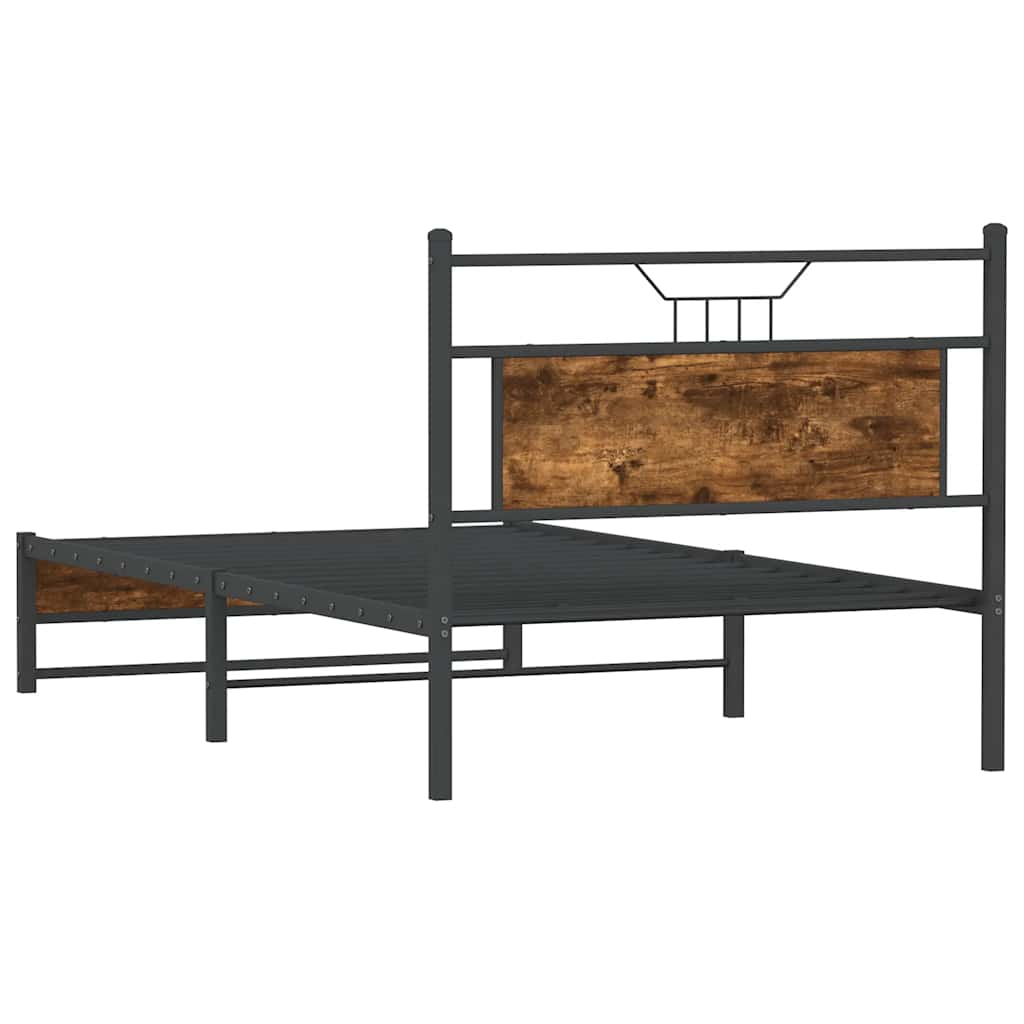 Sengeramme uten madrass røkt eik 100x200 cm konstruert tre