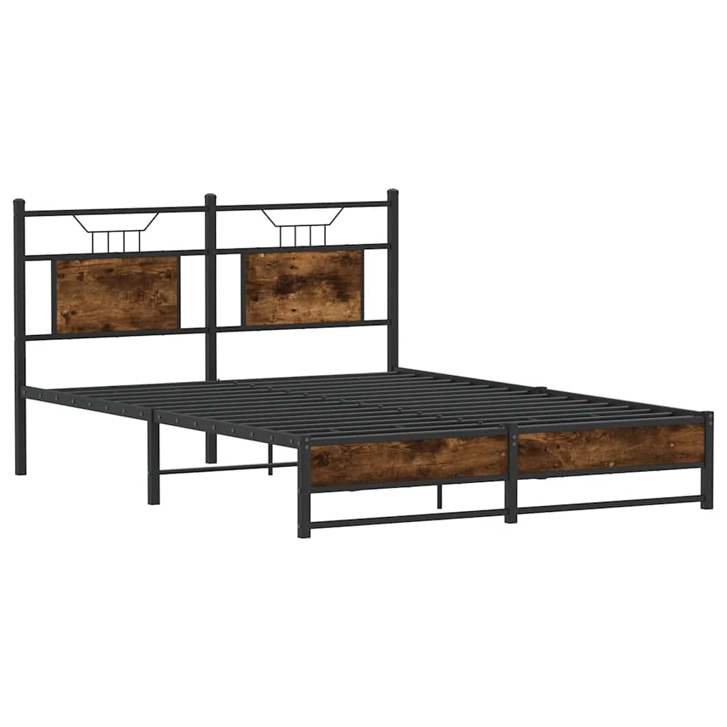 Sengeramme uten madrass røkt eik 137x190 cm konstruert tre