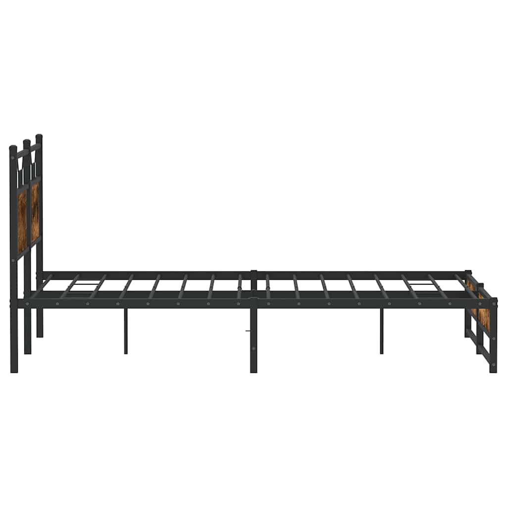 Sengeramme uten madrass røkt eik 137x190 cm konstruert tre