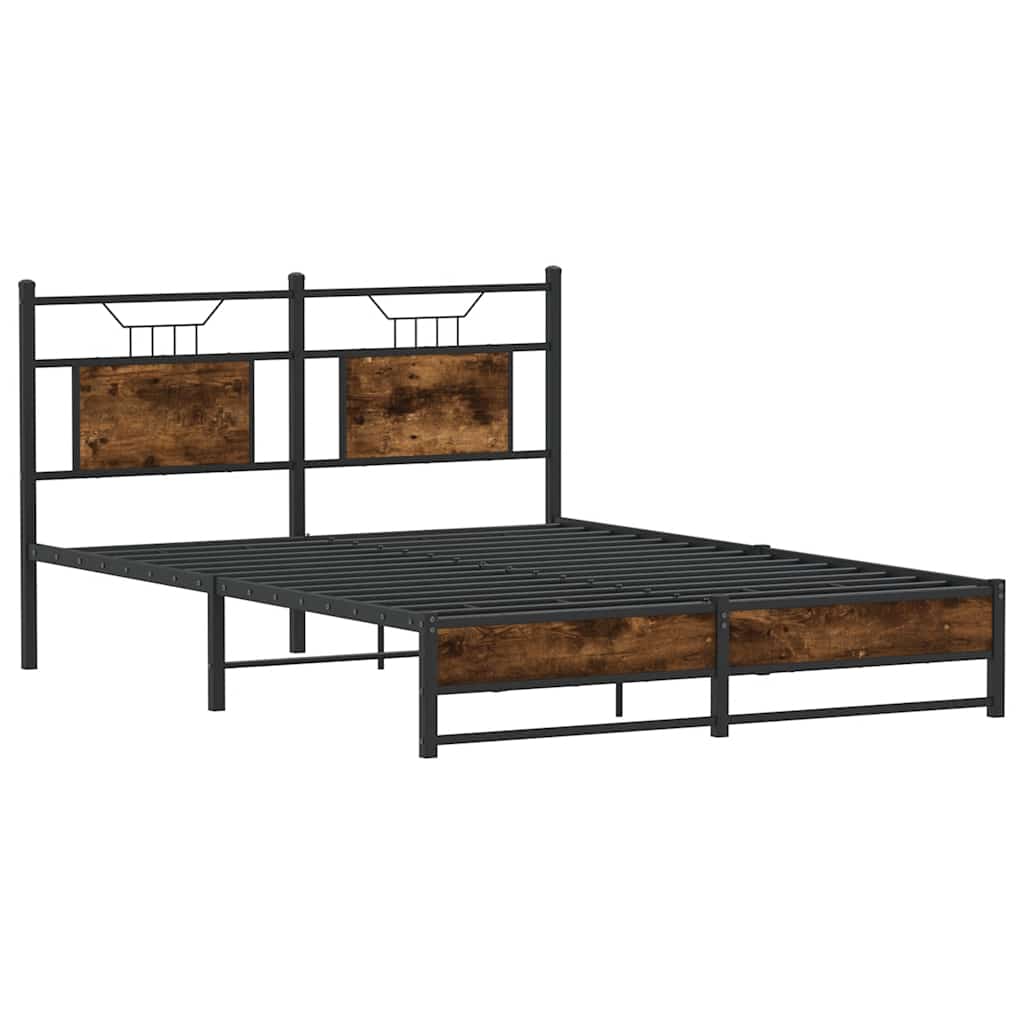Sengeramme uten madrass røkt eik 140x200 cm konstruert tre