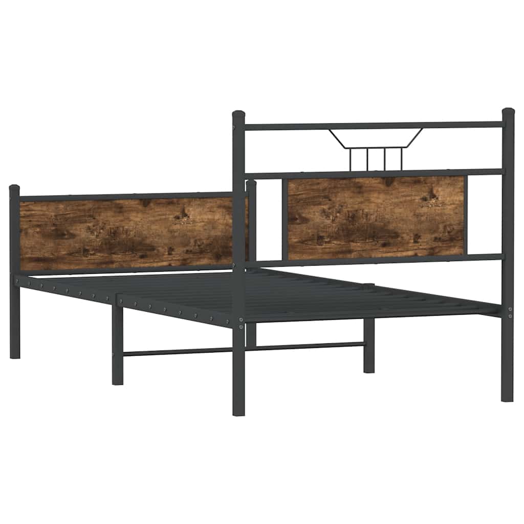 Sengeramme uten madrass røkt eik 90x190 cm konstruert tre