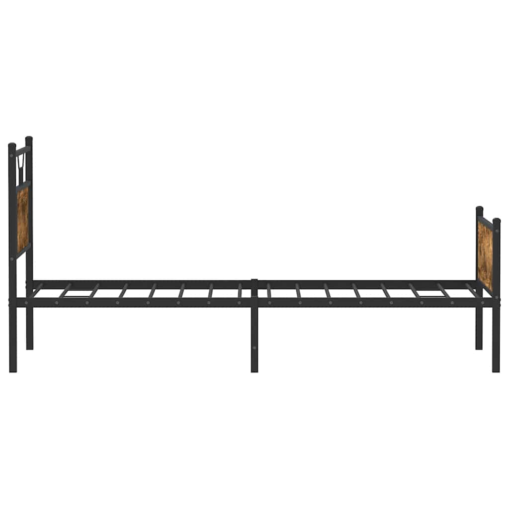 Sengeramme uten madrass røkt eik 90x200 cm konstruert tre