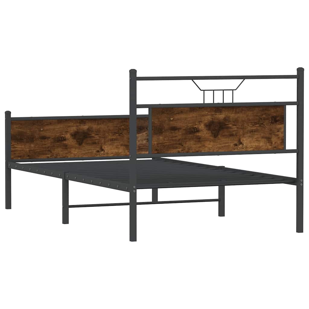 Sengeramme uten madrass røkt eik 107x203 cm konstruert tre