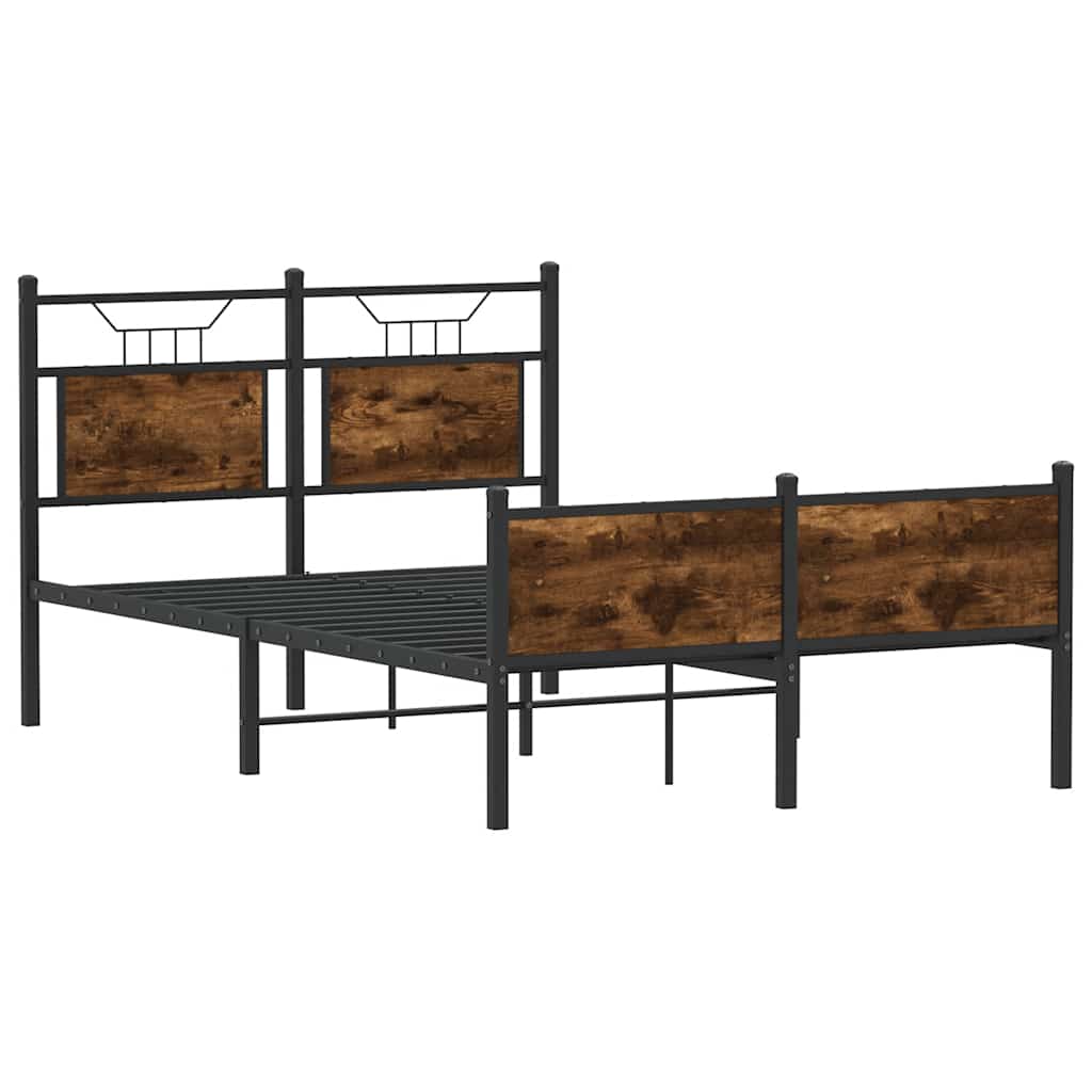 Sengeramme uten madrass røkt eik 120x190 cm konstruert tre