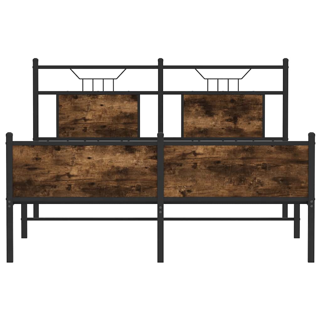 Sengeramme uten madrass røkt eik 140x200 cm konstruert tre