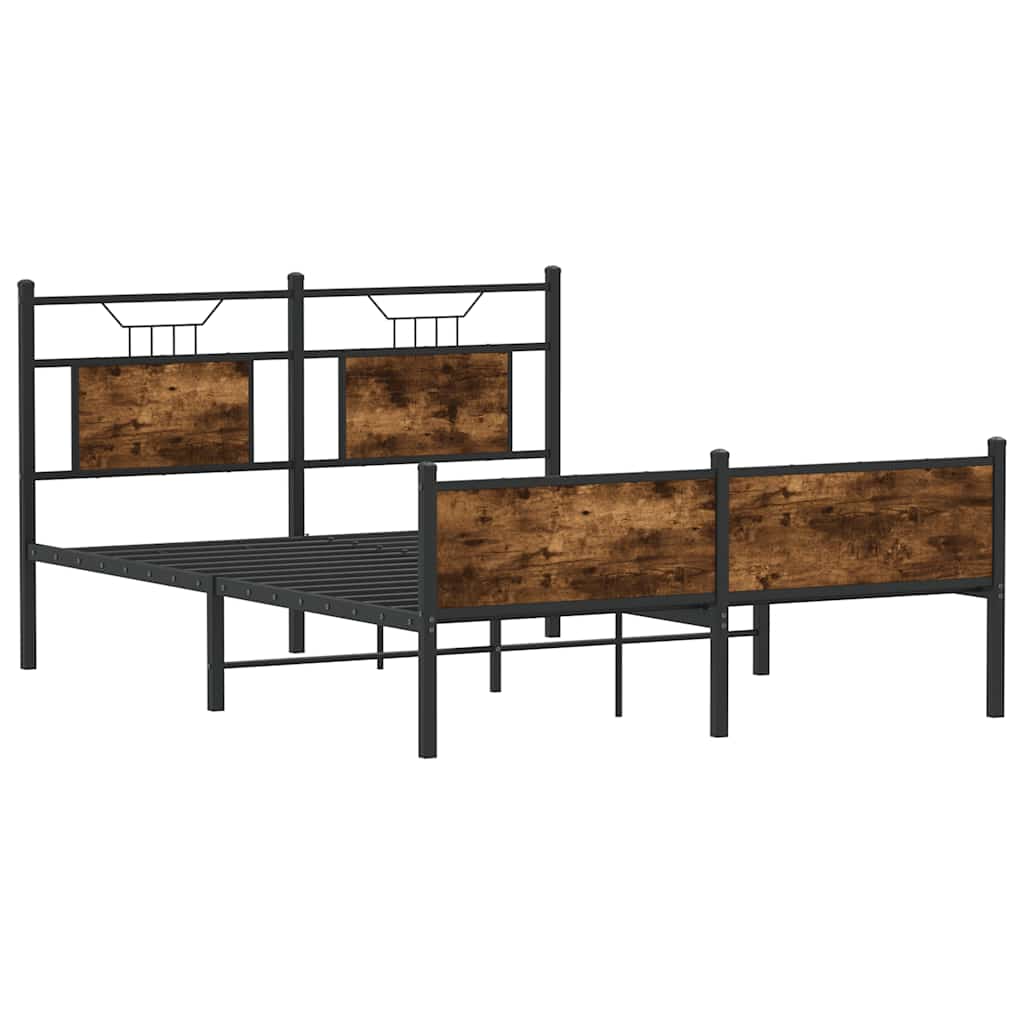 Sengeramme uten madrass røkt eik 150x200 cm konstruert tre