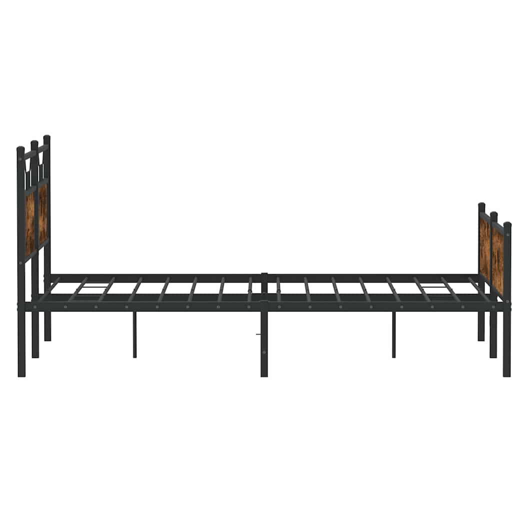 Sengeramme uten madrass røkt eik 150x200 cm konstruert tre