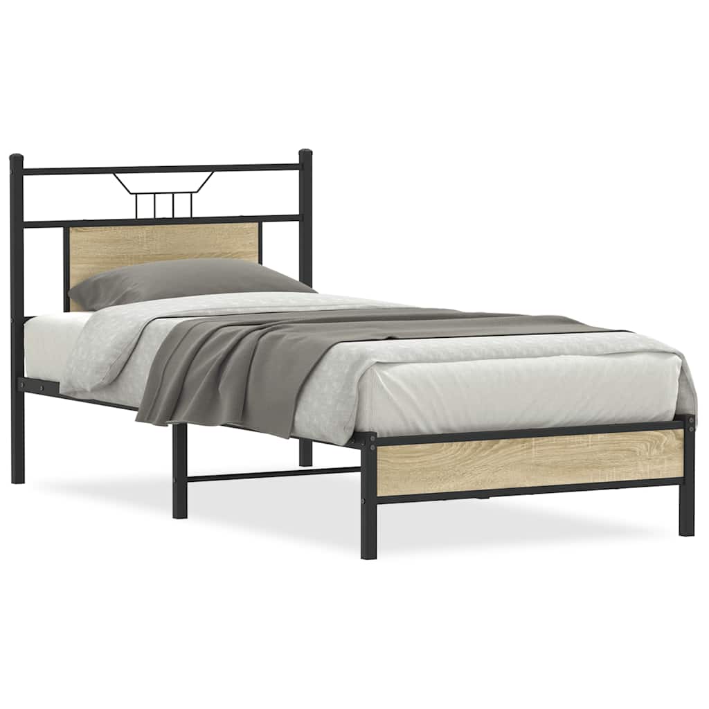 Sengeramme uten madrass sonoma eik 75x190 cm konstruert tre