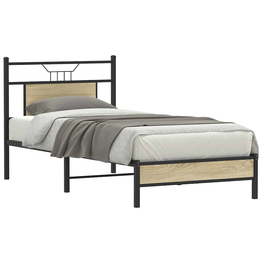 Sengeramme uten madrass sonoma eik 75x190 cm konstruert tre