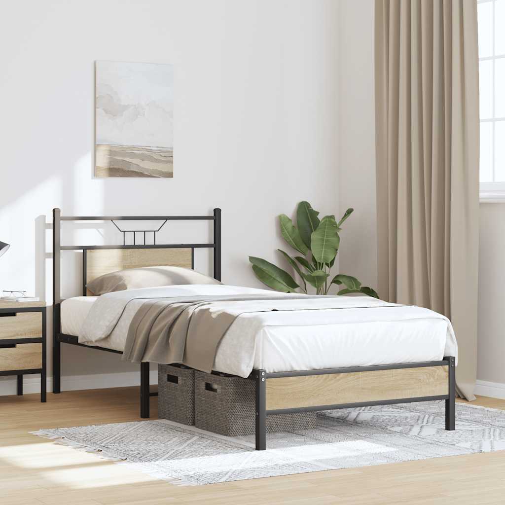 Sengeramme uten madrass sonoma eik 75x190 cm konstruert tre