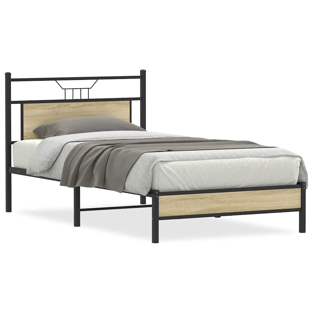 Sengeramme uten madrass sonoma eik 100x190 cm konstruert tre