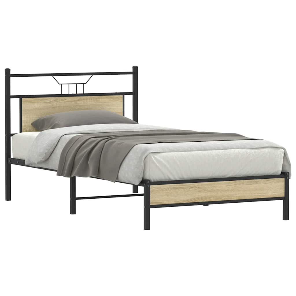 Sengeramme uten madrass sonoma eik 100x190 cm konstruert tre