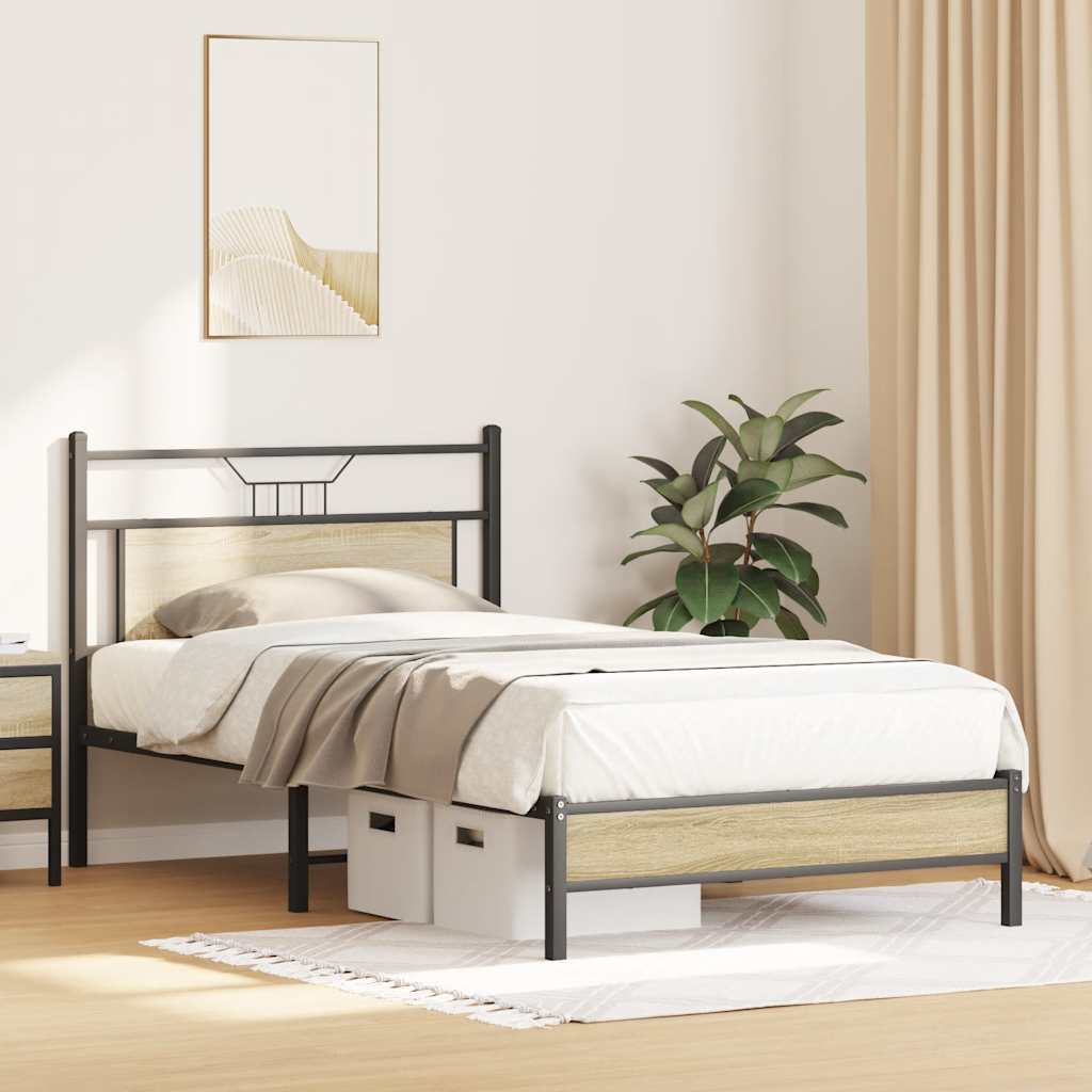 Sengeramme uten madrass sonoma eik 100x190 cm konstruert tre
