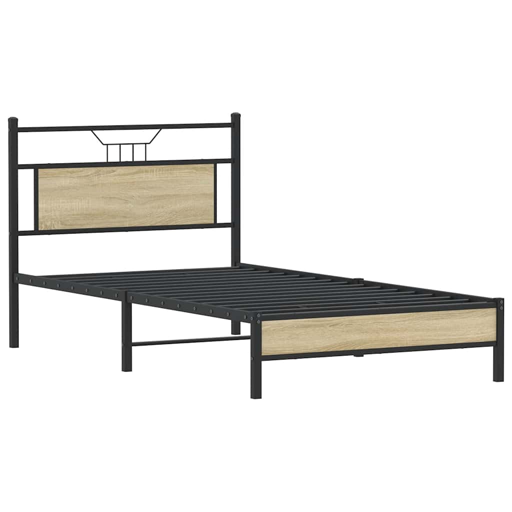 Sengeramme uten madrass sonoma eik 100x190 cm konstruert tre