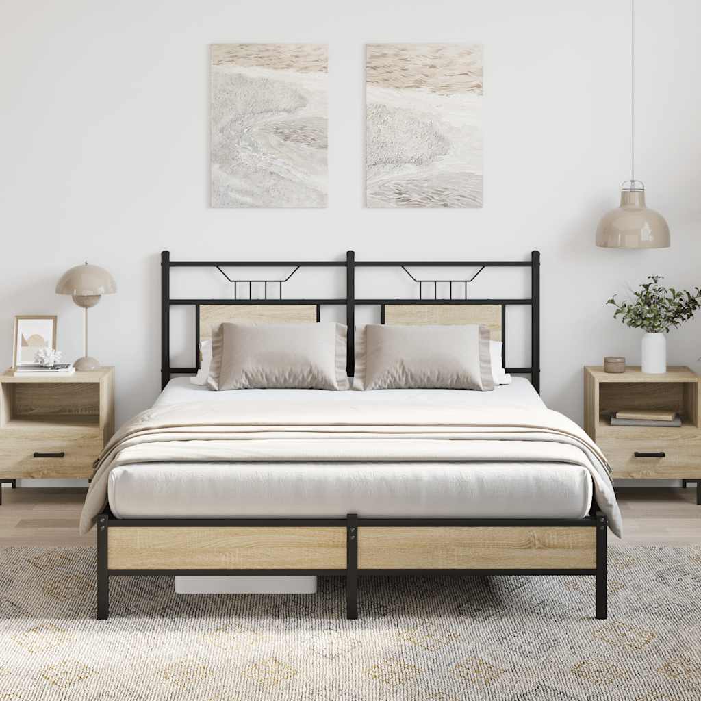 Sengeramme uten madrass sonoma eik 137x190 cm konstruert tre