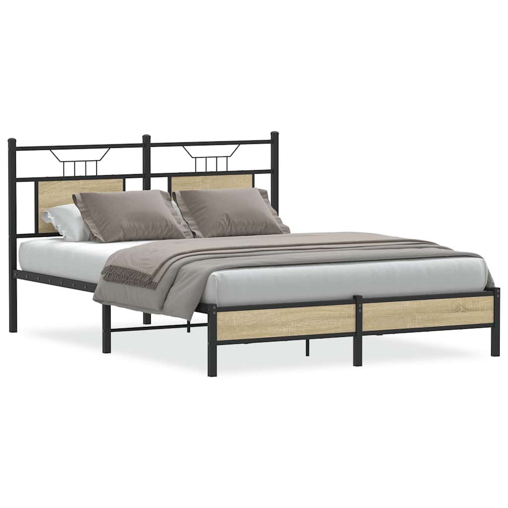 Sengeramme uten madrass sonoma eik 140x190 cm konstruert tre