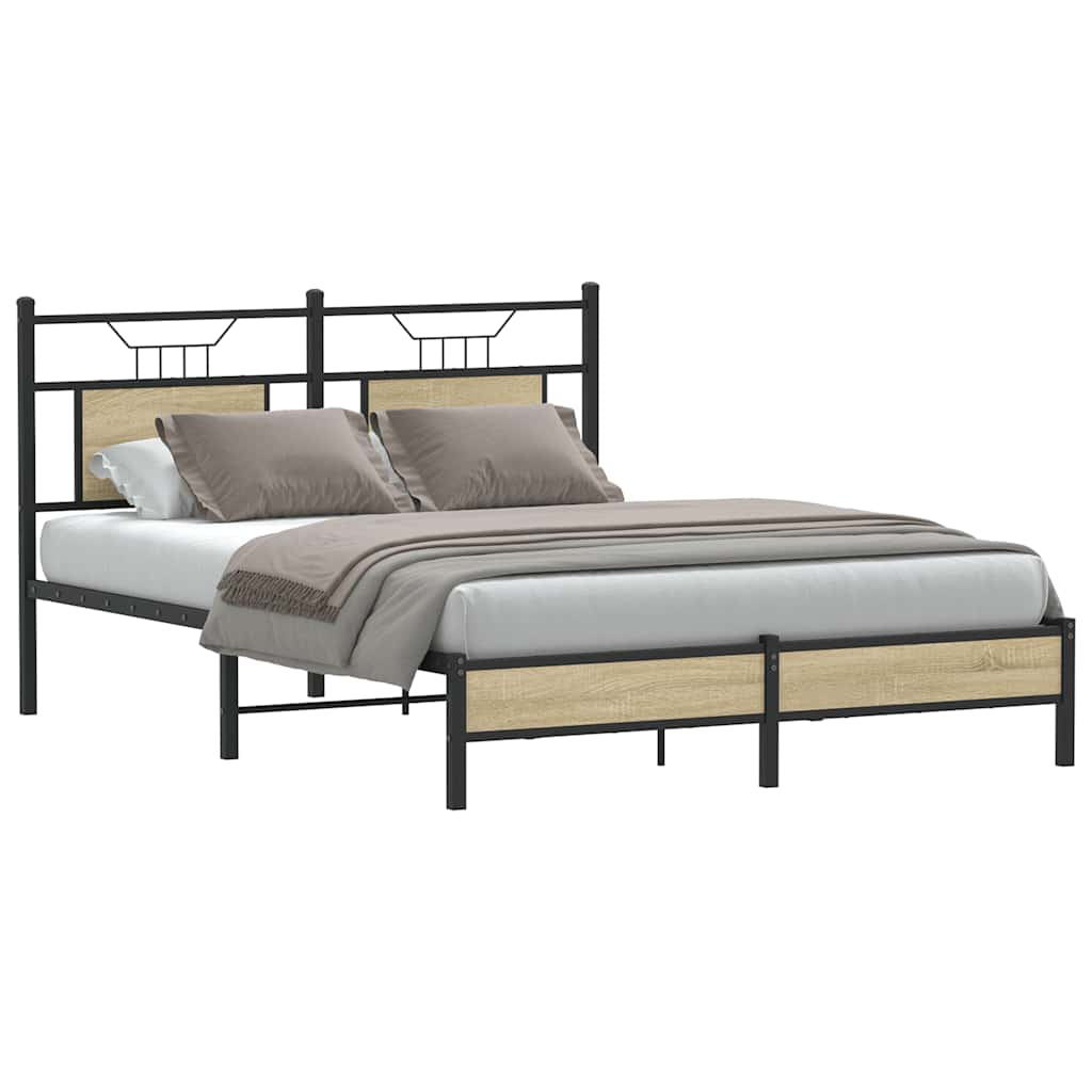 Sengeramme uten madrass sonoma eik 140x190 cm konstruert tre