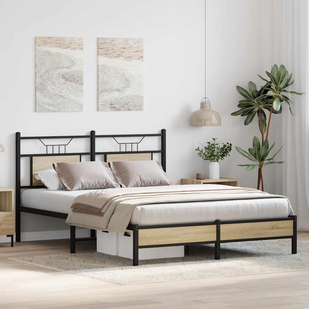 Sengeramme uten madrass sonoma eik 140x190 cm konstruert tre