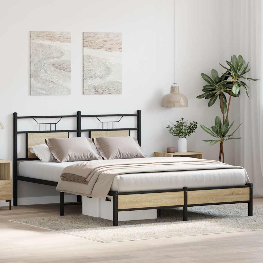 Sengeramme uten madrass sonoma eik 150x200 cm konstruert tre