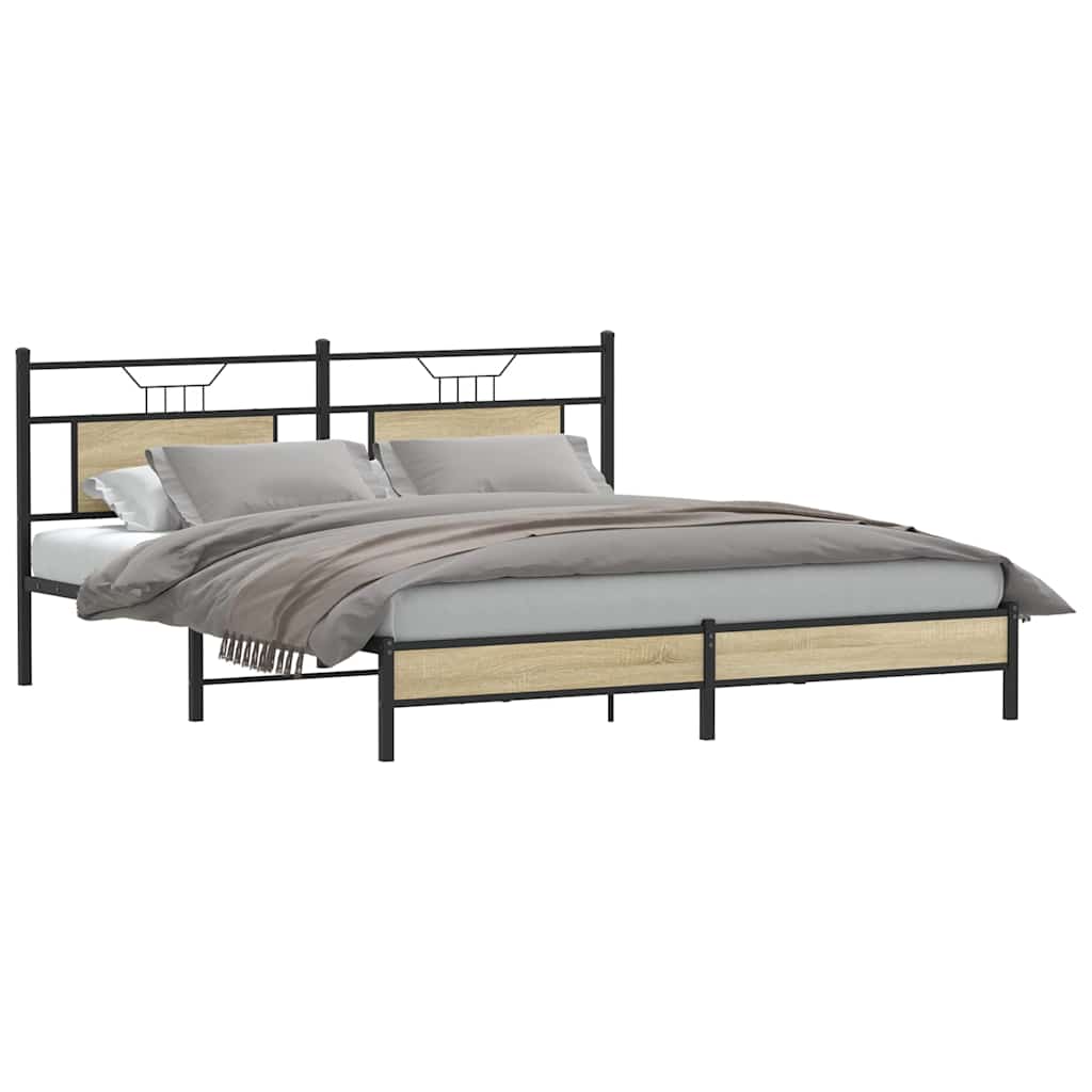 Sengeramme uten madrass sonoma eik 160x200 cm konstruert tre