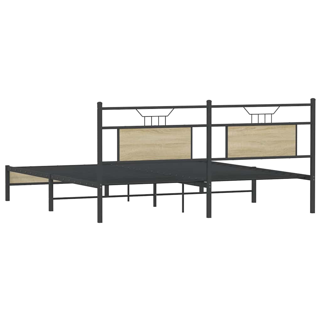 Sengeramme uten madrass sonoma eik 160x200 cm konstruert tre