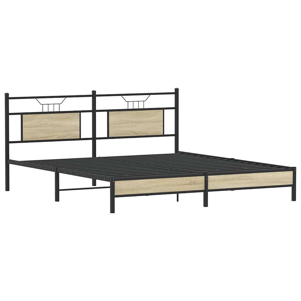 Sengeramme uten madrass sonoma eik 183x203 cm konstruert tre