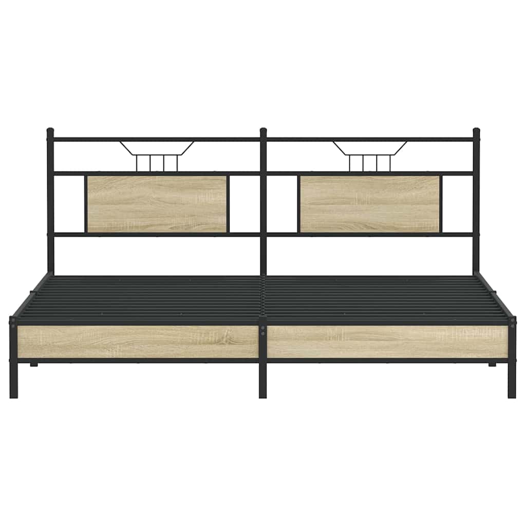 Sengeramme uten madrass sonoma eik 183x203 cm konstruert tre