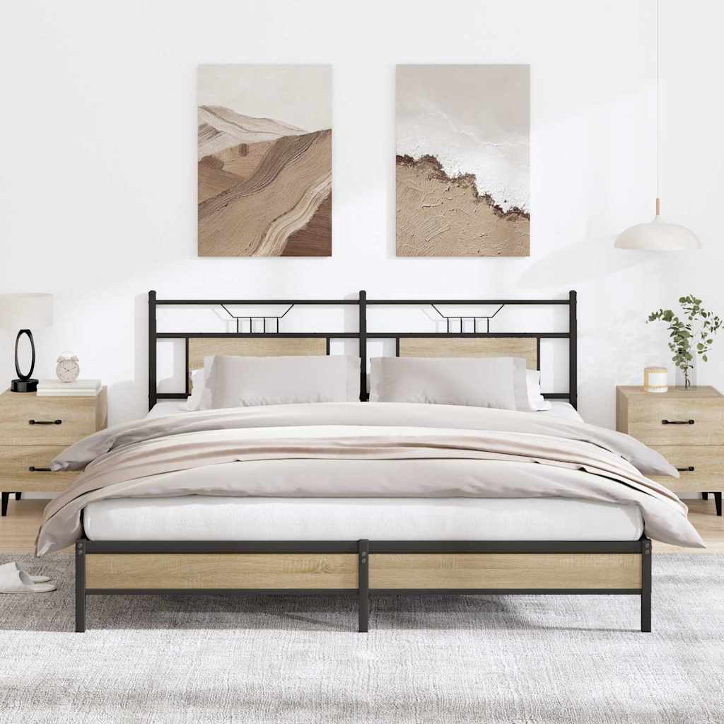 Sengeramme uten madrass sonoma eik 183x203 cm konstruert tre