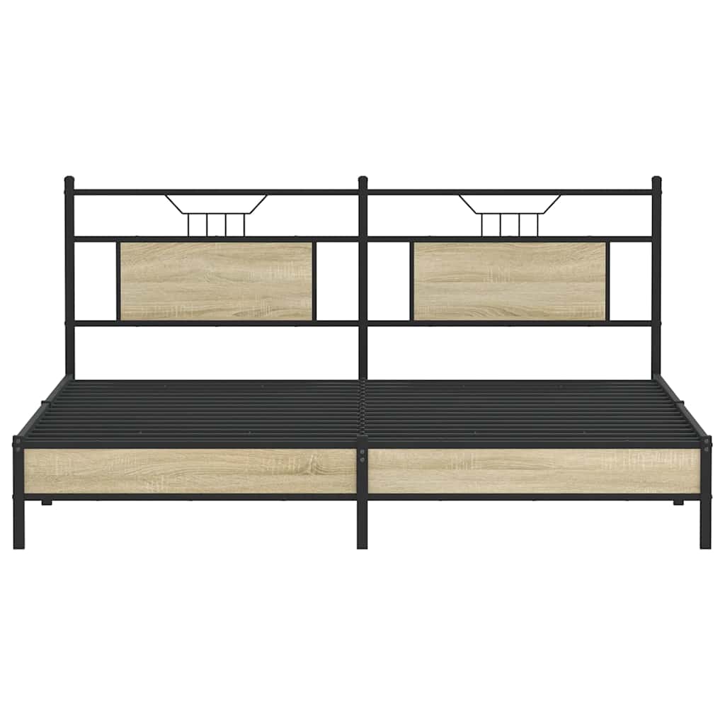 Sengeramme uten madrass sonoma eik 183x213 cm konstruert tre