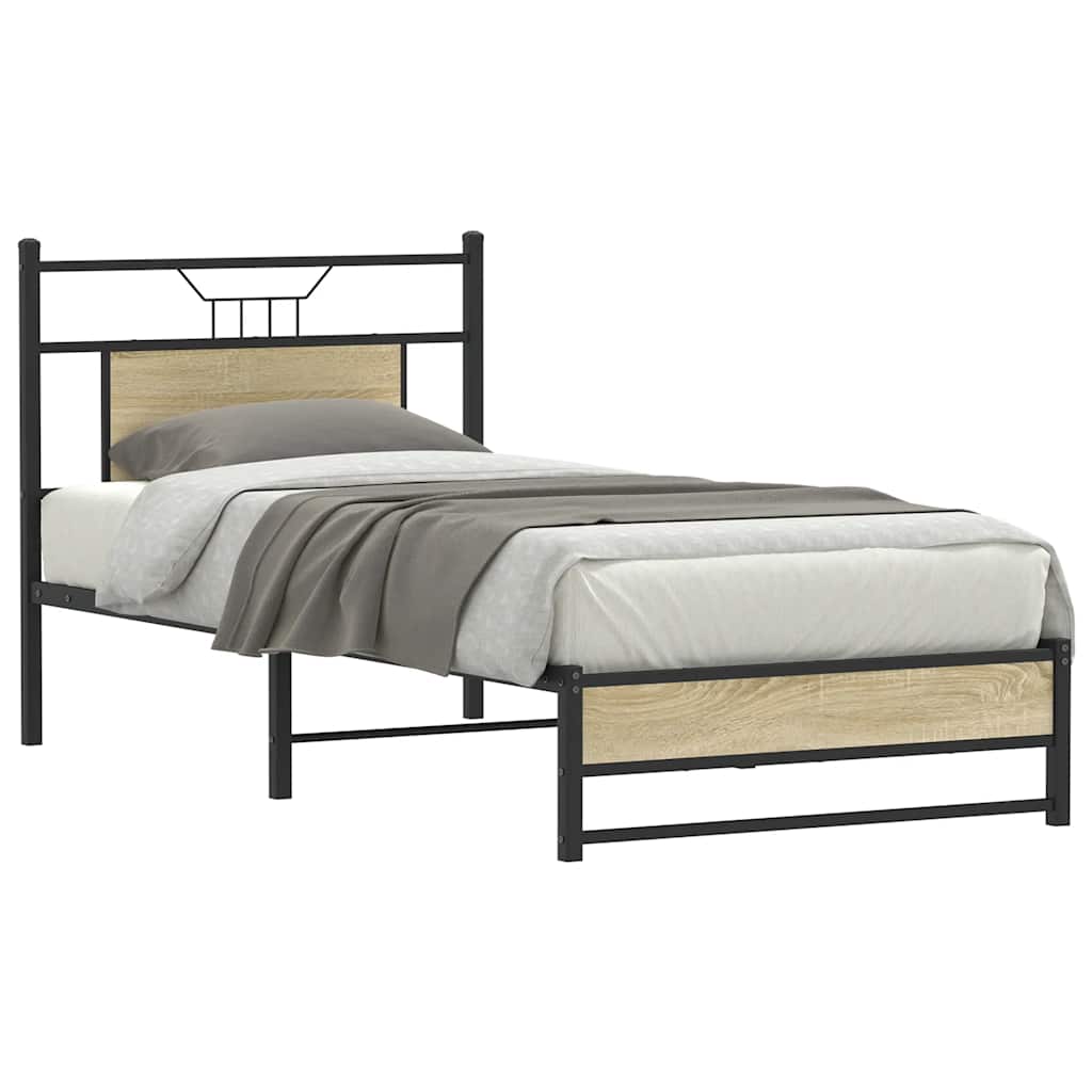 Sengeramme uten madrass sonoma eik 80x200 cm konstruert tre