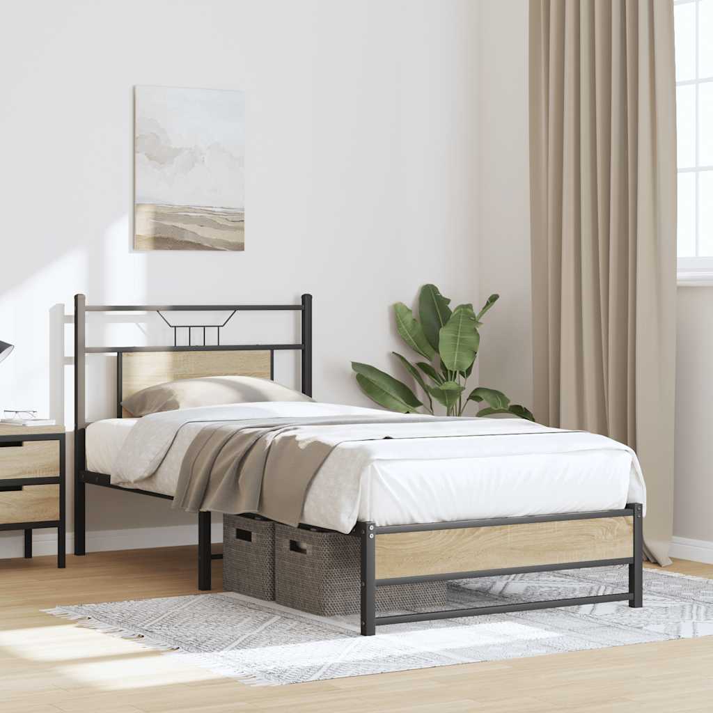 Sengeramme uten madrass sonoma eik 90x190 cm konstruert tre