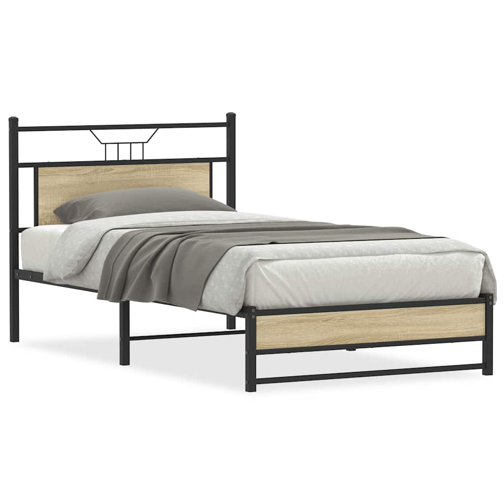 Sengeramme uten madrass sonoma eik 100x200 cm konstruert tre