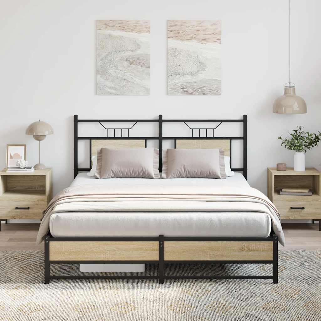 Sengeramme uten madrass sonoma eik 137x190 cm konstruert tre